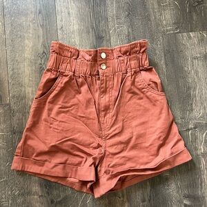 H&M Burnt Orange High Waist Shorts